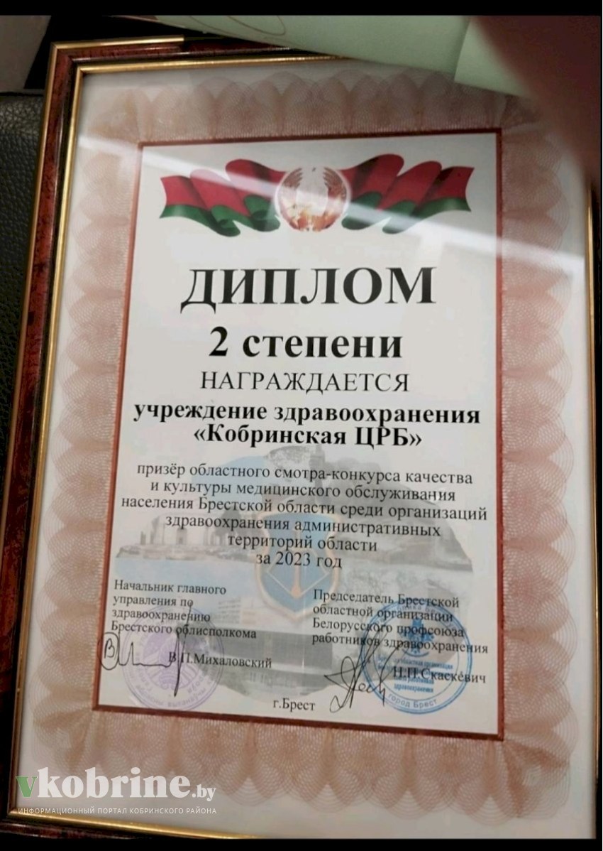 Кобринские медики - на 2-м месте в области!