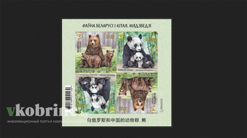 В Беларуси появятся две почтовые марки на тему «Медведи» из серии «Фауна Беларуси и Китая»