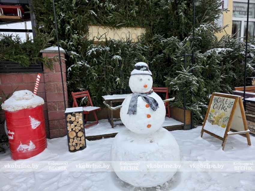 Снеговик в центре Кобрина влюбил в себя жителей города